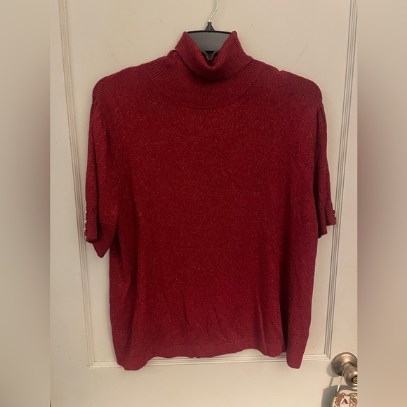 Apt. 9 Tops - Womens plus size 2X red glittery shirt sleeve sweater